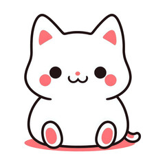 Chubby Cat Cartoon image. Cute cat drawing image. Cute Cat Cartoon Animal