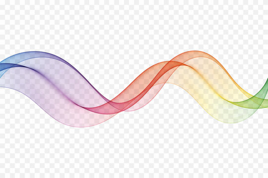 Flow of transparent wavy lines, abstract wave spectrum.