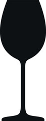 Silhouette of Wine Glass Icon. Vector Illustration.