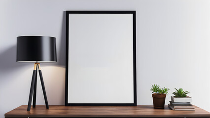 poster mockup room with a wall