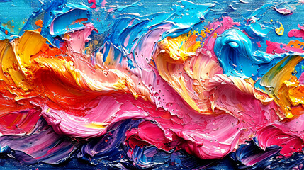 Abstract background of colorful oil paint splashes on a water surface