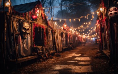 Energetic Haunted House at the Carnival