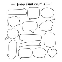 black white speech bubble collection