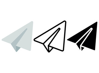 Send paper aiplane glyph flat outline