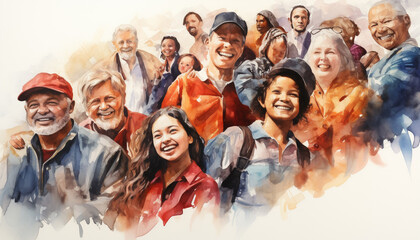 group portrait of a diverse and inclusive multicultural community, feelings of unity and togetherness