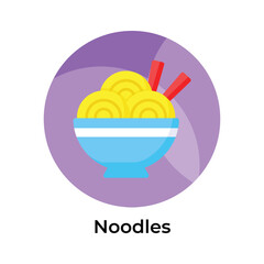 Perfectly designed icon of noodles bowl in modern style, chinese food vector