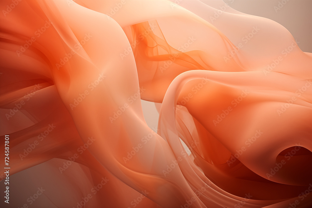 Poster abstract background with smooth lines in orange and gray colors, digitally generated image