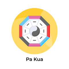 Pa Kua Mirror icon design, ready to use vector editable style