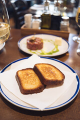 Slice of crispy toast brioche bread