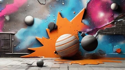 planet wall graffiti art