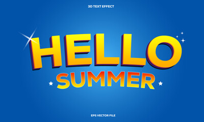 HELLO SUMMER text effect vector