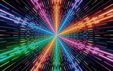 Neon Spectrum Abstract Multicolor 3D Render