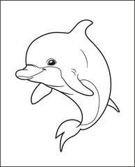 cute dolphin coloring book for children
