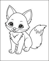 cute fox coloring book for children
