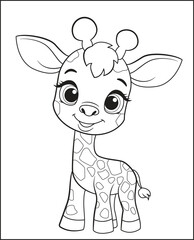 cute giraffe coloring book for children © Akhmetova_m