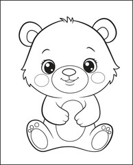 Obraz premium cute teddy bear toy coloring book for children