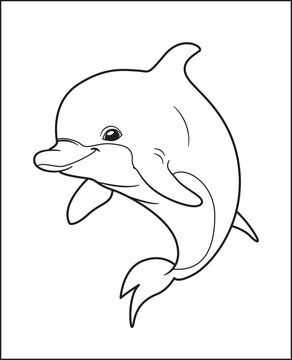 cute dolphin coloring book for children
