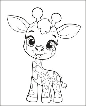 cute giraffe coloring book for children