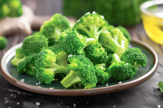 Fresh steamed broccoli