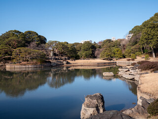 Fototapeta na wymiar 冬の日本庭園の風景