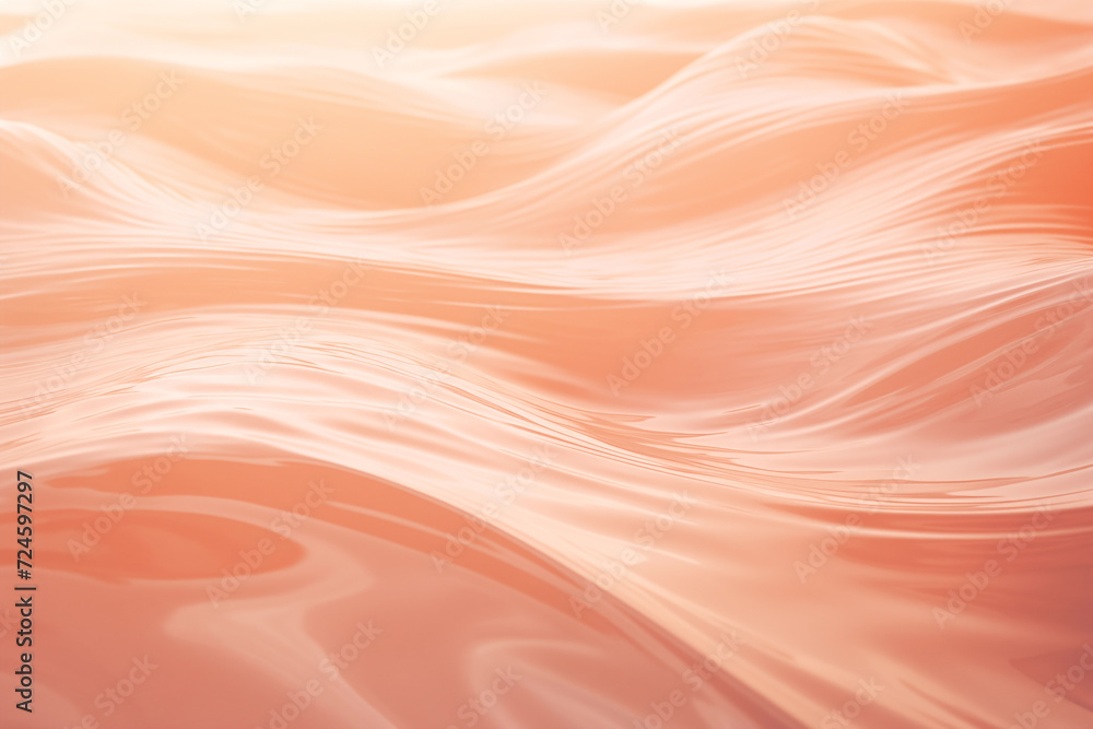 Poster abstract orange background with smooth waves and some smooth lines