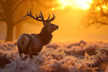 Red Deer in morning Sun