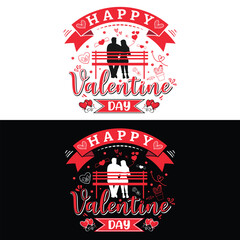 Happy Valentine's Day typography t shirt design