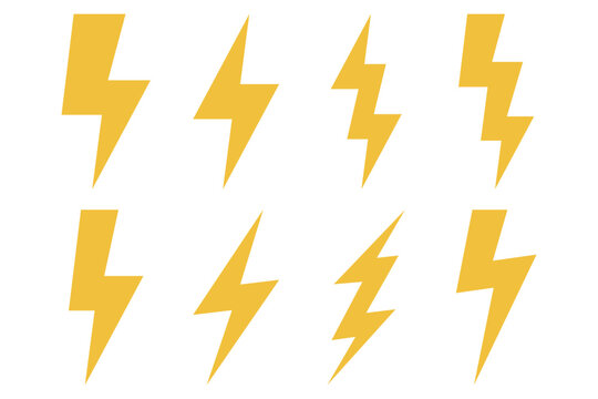 Sketch style lightning bolts