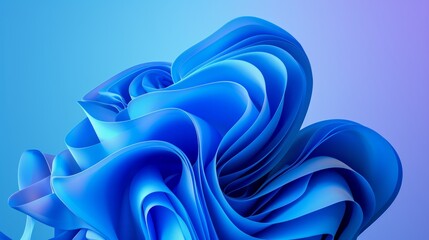 Blue abstract 3d design against colored background
