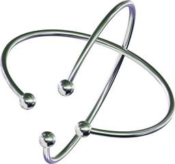3D Y2K Abstract Silver Chrome Metalic