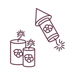 Chinese Lunar New Year simple cartoon decoration line art design outline vector