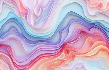 Abstract swirled waves wallpaper. Multicolored colorful curves background. - obrazy, fototapety, plakaty