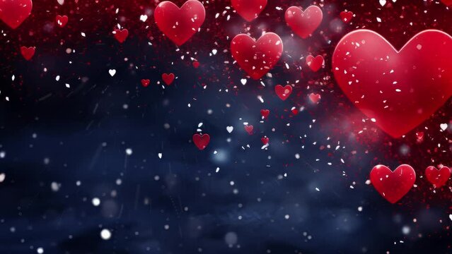 Heart Background / Twinkle Hearts - I love you. valentine love woman and man winter