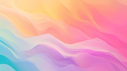 Gradient colorful abstract wallpaper with multicolored wavy surfaces.