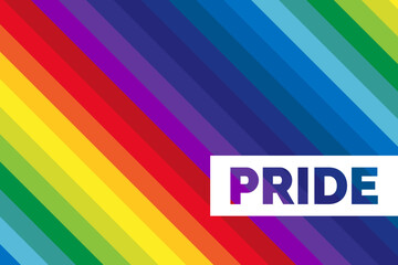 LGBT Pride Colorful Vibrant  Banner with Pride Text. Pride Celebration. Vector Illustration  