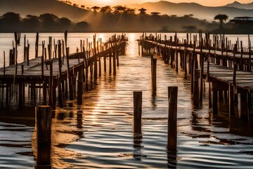 Fototapeta premium sunset on the pier