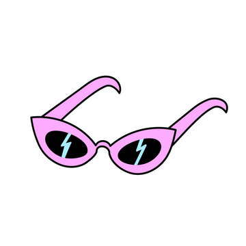 lunettes de soleil doodle mignon rose et noir
