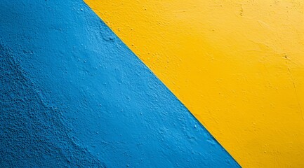 Concrete rectangle on yellow blue background. Minimalistic wallpaper.