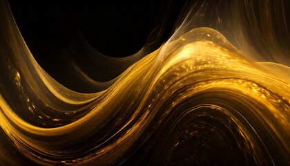 rich gold and amber opulent cascade swirls abstract black background phone hd wallpaper ai generated