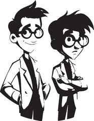 Compassionate Healing Doctors Commitment to Patients Portrayed in Black Color Vector Art Empathy Illustrated Doctors Connection with Patients Represented in Black Iconic Design