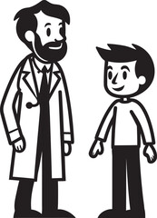 Healing Embrace Doctors Supportive Care for Patients in Black Vector Art Empathetic Harmony Doctors Connection with Patients in Black Color Vector Logo