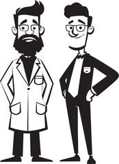 Heartfelt Healing Doctor Patient Harmony Portrayed in Black Iconic Logo Designing Compassion Doctor Patient Bonds in Black Vector Form