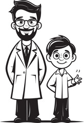 Compassionate Journey Doctors Path Alongside Patients in Black Iconic Design Unity in Care Doctors Empathy for Patients in Black Vector Logo