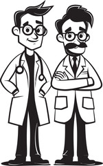 Empathetic Healing Doctors Compassionate Approach to Patients in Black Iconic Logo Healing Connections Doctors Bond with Patients in Black Vector Design