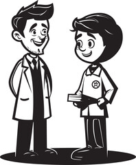 Healing Hearts Black Vector Icon Depicting Doctors Compassion for Patients Harmonious Healing Doctor Patient Unity in Black Vector Logo