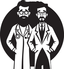 Compassionate Gestures Doctors Kindness Towards Patients in Black Vector Design Sympathetic Solutions Doctors Compassionate Approach to Patients in Black Iconic Art