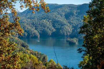 autumn season in the south carolina mountains near lake jocassee