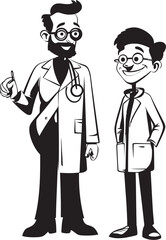 Compassionate Journey Doctors Path Alongside Patients in Black Vector Logo Empathetic Healing Doctors Compassionate Approach to Patients in Black Iconic Logo