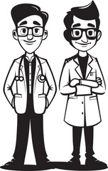 Empathetic Healing Doctors Compassionate Approach to Patients in Black Vector Design Connecting Care Doctors Empathy Towards Patients in Black Iconic Logo