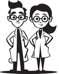 Empathic Expressions Doctors Connection with Patients in Black Iconic Design Sympathetic Support Doctors Compassionate Care for Patients in Black Color Vector Logo